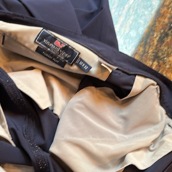 Vineyard Vines Men's Navy Stretch Flat Front Straight Leg Fairway Golf Pants - Picture 5 of 7